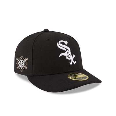 Black Chicago White Sox Hat - New Era MLB Jackie Robinson Day Low Profile 59FIFTY Fitted Caps USA5127360